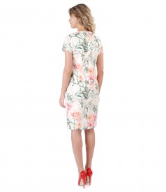 Rochie din bumbac brocat cu motive florale