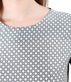 Bluza cu fata imprimata cu motive geometrice
