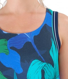 Rochie lejera din jerse cu garnituri din elastic