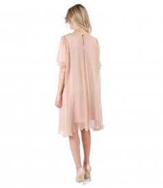 Rochie din matase cu aplicatie de cristale la decolteu