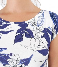 Rochie din jerse imprimat cu motive florale