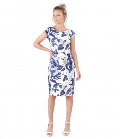 Rochie din jerse imprimat cu motive florale