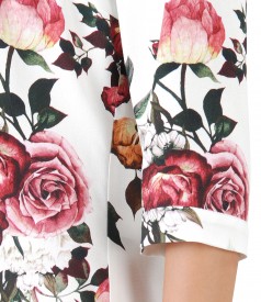 Bluza din viscoza imprimata cu trandafiri