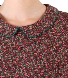 Bluza eleganta din jerse elastic imprimat cu motive florale