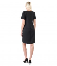 Rochie office din stofa elastica cu fermoar