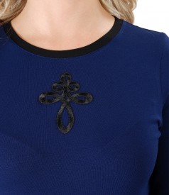 Bluza din jerse elastic cu ornament fata