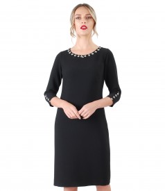 Rochie din stofa elastica cu maneci 3/4