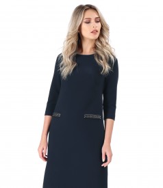 Rochie din stofa elastica groasa cu clape false