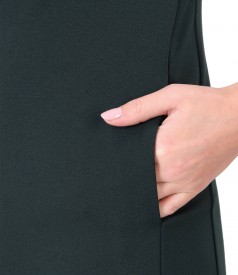 Rochie midi din jerse elastic gros cu buzunare laterale