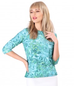 Bluza din jerse cu model tesut in relief