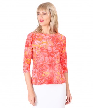 Bluza din jerse cu model tesut in relief