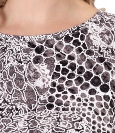 Bluza din jerse elastic cu print leopard 3d