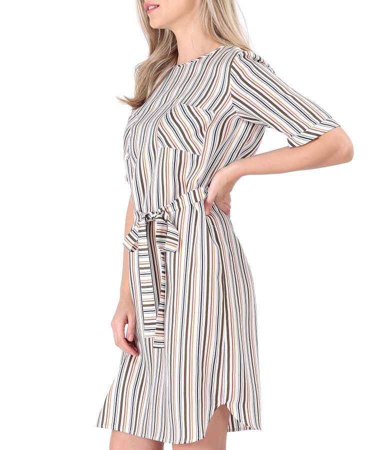 Rochie tip camasa cu cordon in talie