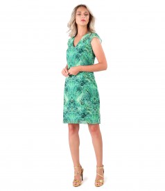 Rochie midi din voal imprimat cu motive florale