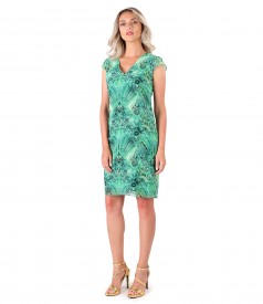 Rochie midi din voal imprimat cu motive florale