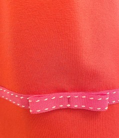 Bluza din jerse elastic cu funda din rips