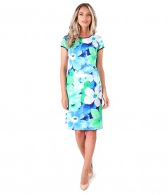 Rochie midi din bumbac imprimat cu motive florale