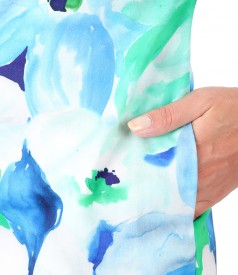 Rochie midi din bumbac imprimat cu motive florale