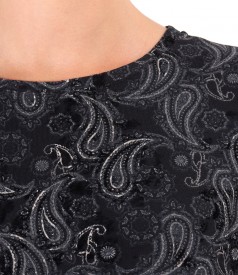 Bluza din jerse elatic gros imprimat cu motive paisley