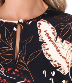 Rochie lunga din viscoza imprimata cu motive florale