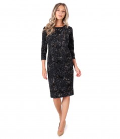 Rochie din catifea brocata cu motive florale