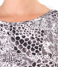 Tricou din jerse elastic cu print leopard 3d