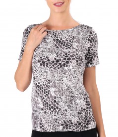 Tricou din jerse elastic cu print leopard 3d