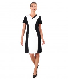 Rochie din stofa elastica in doua culori