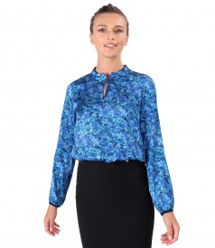 Bluza din saten imprimat cu motive florale