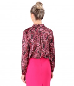 Bluza din saten imprimat cu motive paisley