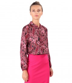 Bluza din saten imprimat cu motive paisley