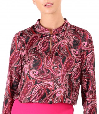 Bluza din saten imprimat cu motive paisley