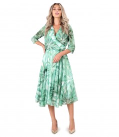 Rochie din voal imprimat cu motive florale