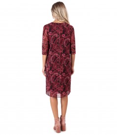 Rochie lejera din voal imprimat paisley