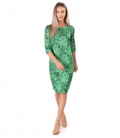 Rochie lejera din saten imprimat cu motive florale