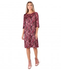 Rochie lejera din saten imprimat cu motive paisley