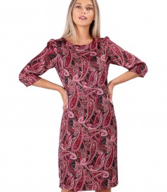 Rochie lejera din saten imprimat cu motive paisley