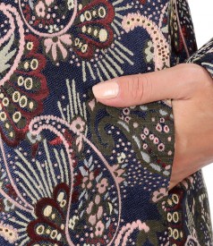 Jacheta din brocart cu fir metalic imprimat paisley