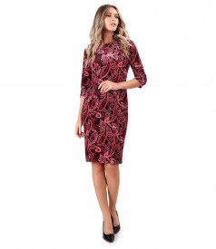 Rochie din catifea elastica imprimata cu motive paisley