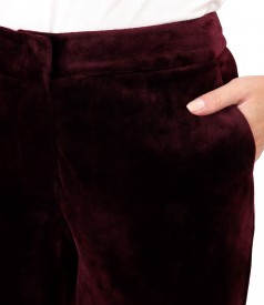 Pantaloni din catifea elastica