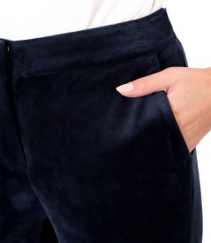 Pantaloni din catifea elastica