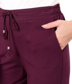 Pantaloni lejeri din jerse elastic flausat