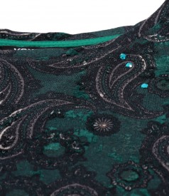 Bluza din jerse elastic gros imprimat cu motive paisley