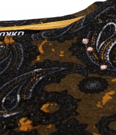 Bluza din jerse elastic gros imprimat cu motive paisley