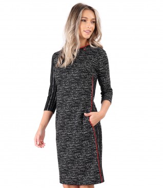 Rochie midi din jerse elastic gros