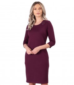 Rochie midi din jerse elastic flausat