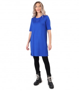 Rochie lejera din jerse elastic cu colanti negri