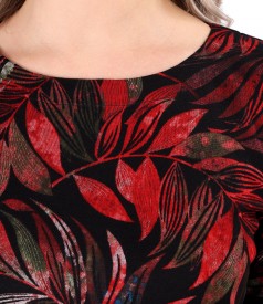 Bluza din jerse elastic gros imprimat cu motive florale
