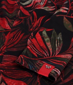 Bluza din jerse elastic gros imprimat cu motive florale
