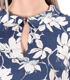 Bluza eleganta din tencel imprimat cu motive florale